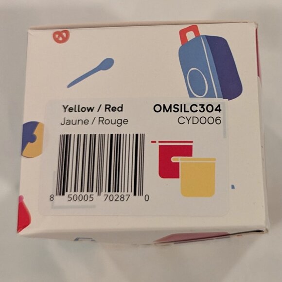 NWT OmieDip Leakproof Containers Silicone (SET of 2, Yellow & Red) - Picture 8 of 13
